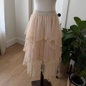 Easel layered lace boho skirt